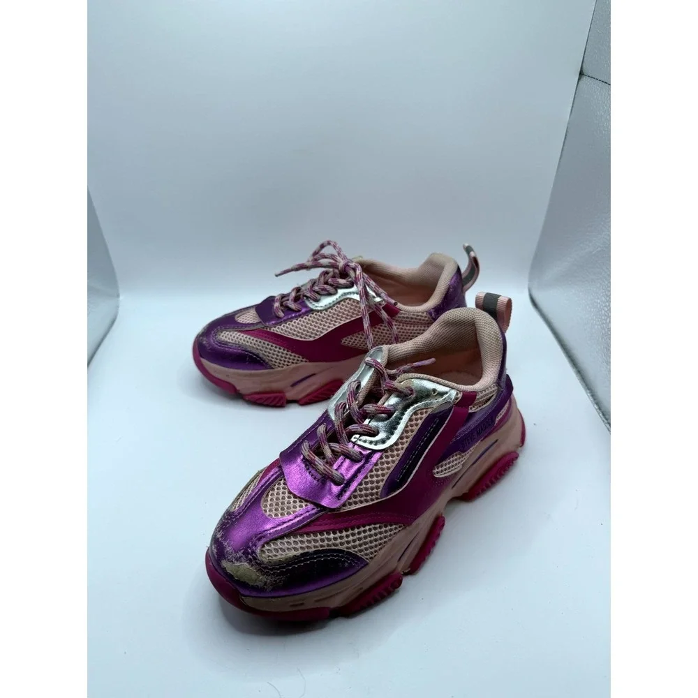 Steve Madden Jpossession JPOS01S7 Girls‎ 13 M Sneaker Pink Low Top Lace Up Shoes